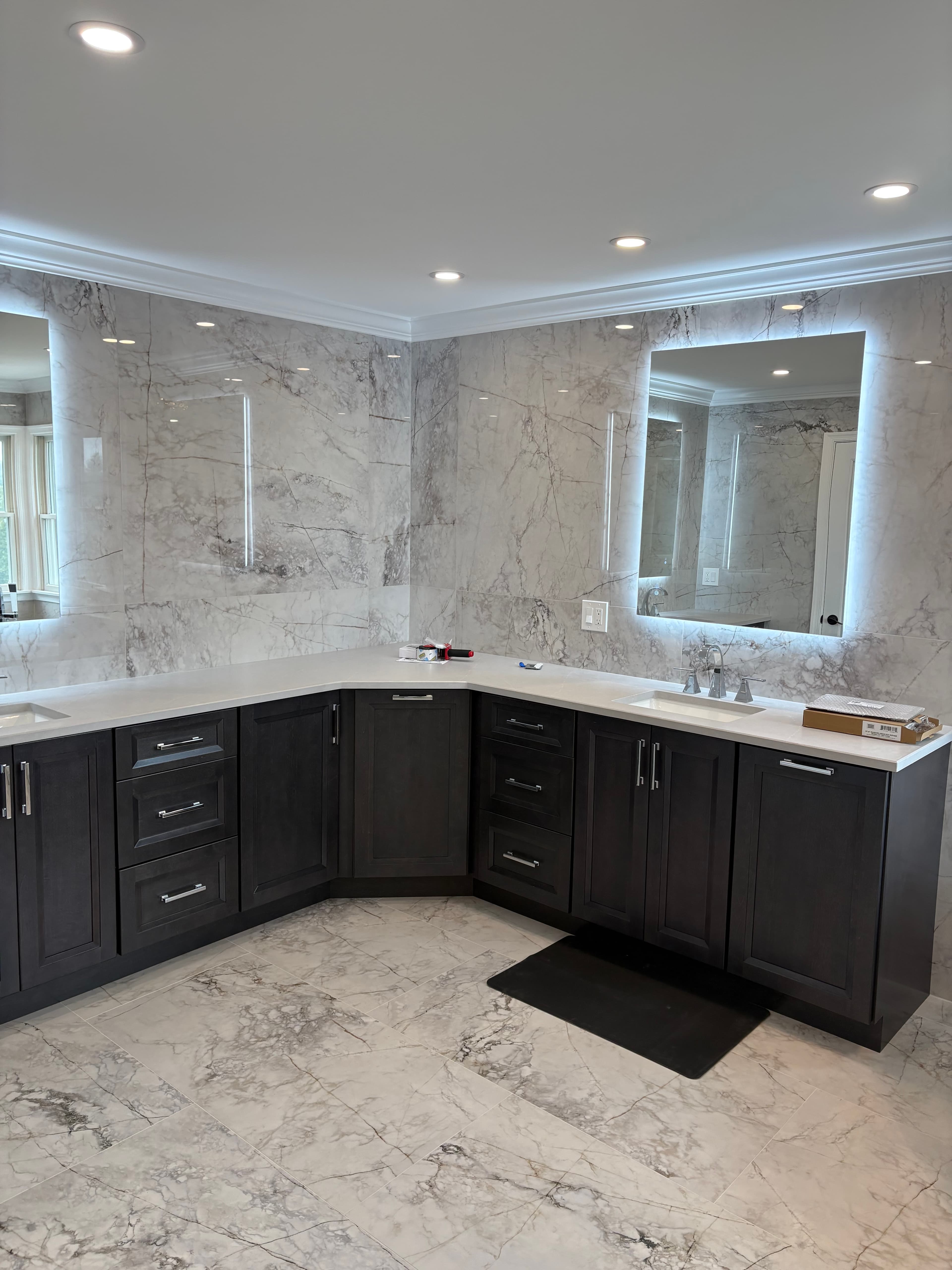 Bathroom tile installation