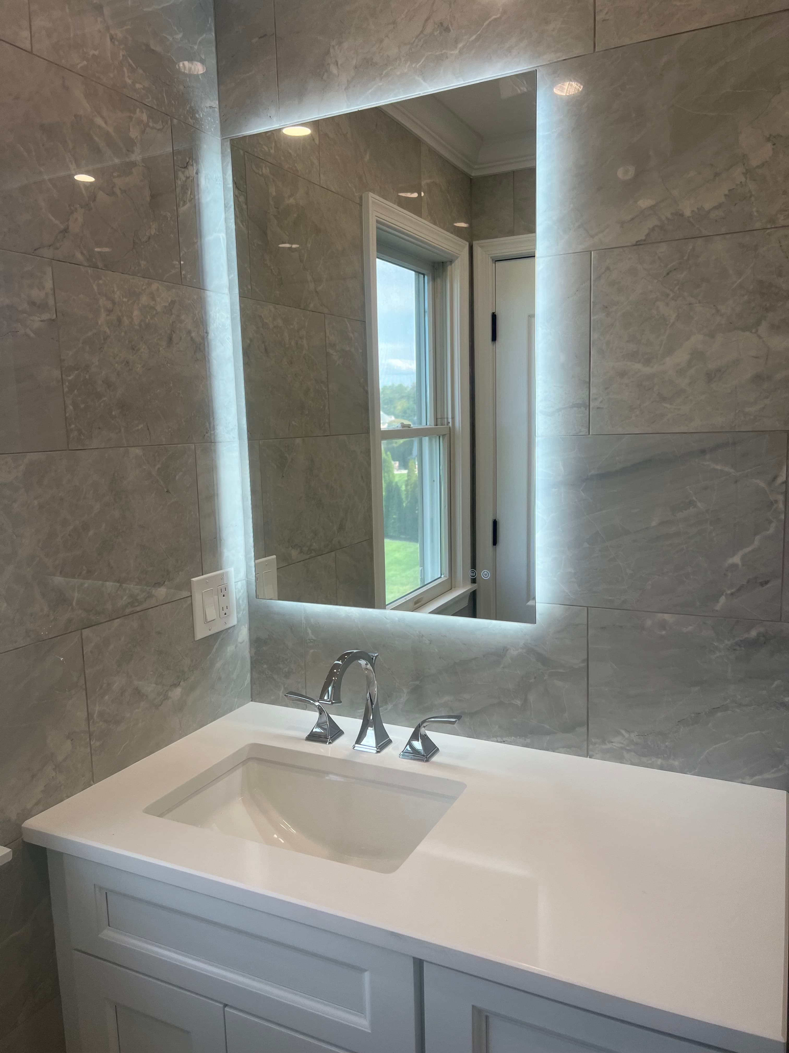 Bathroom tile installation