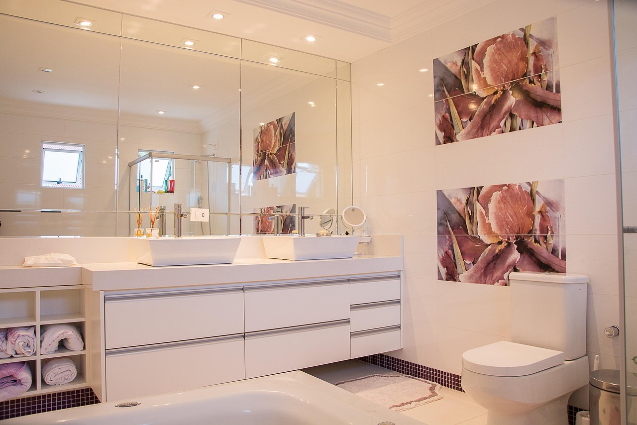 Elegant marble bathroom with luxurious finishes